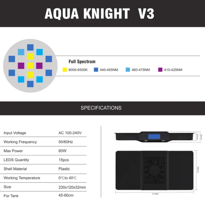 Spectra Aqua Knight V3 Marine Tank LED Lighting 60W - Image 2